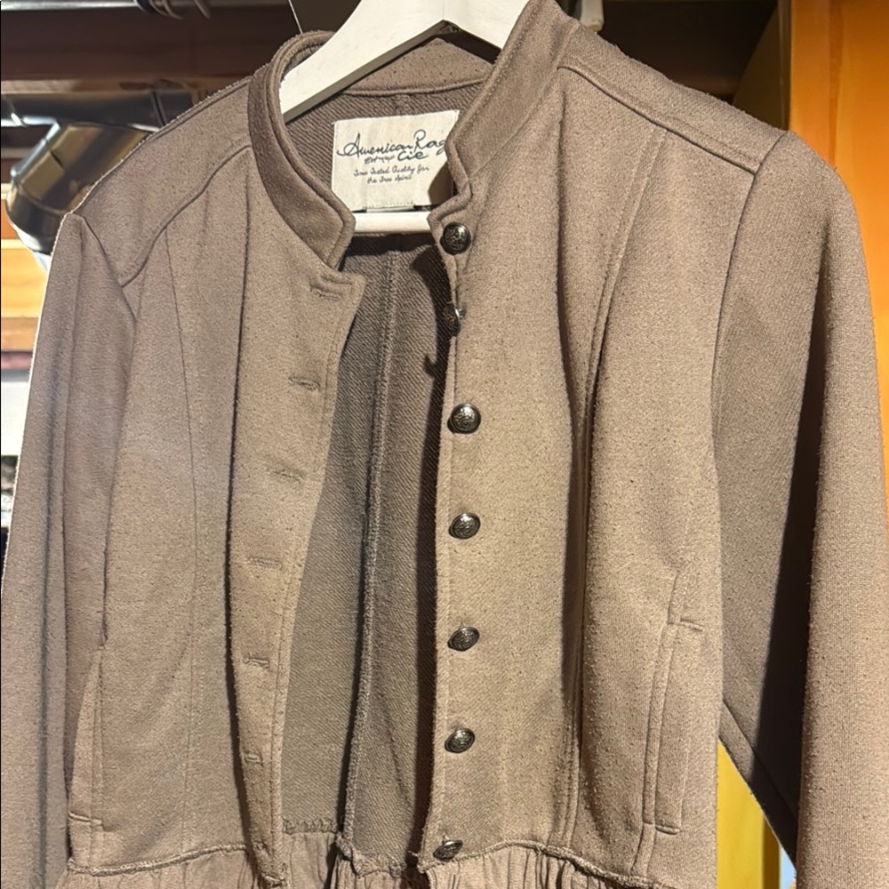 American Rag Taupe Button-Up Jacket